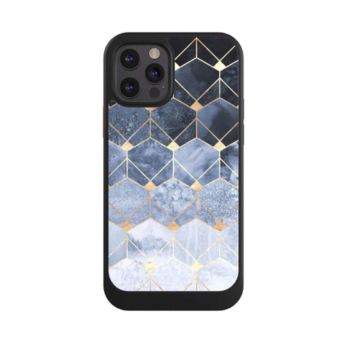 Apple iPhone 12 Pro NIVOcore Blaue Sechsecke und Diamanten Golddruck