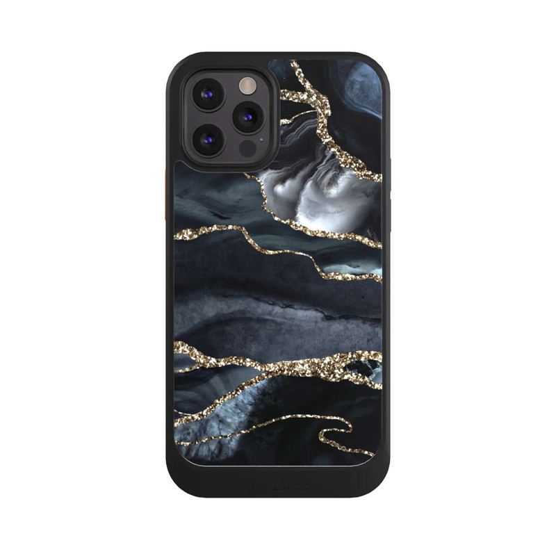 iPhone 12 Pro NIVOcore Dark Marble Gold Glitter Look