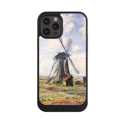 Apple iPhone 12 Pro NIVOcore Tulip Fields with the Rijnsburg Windmil by Claude Monet