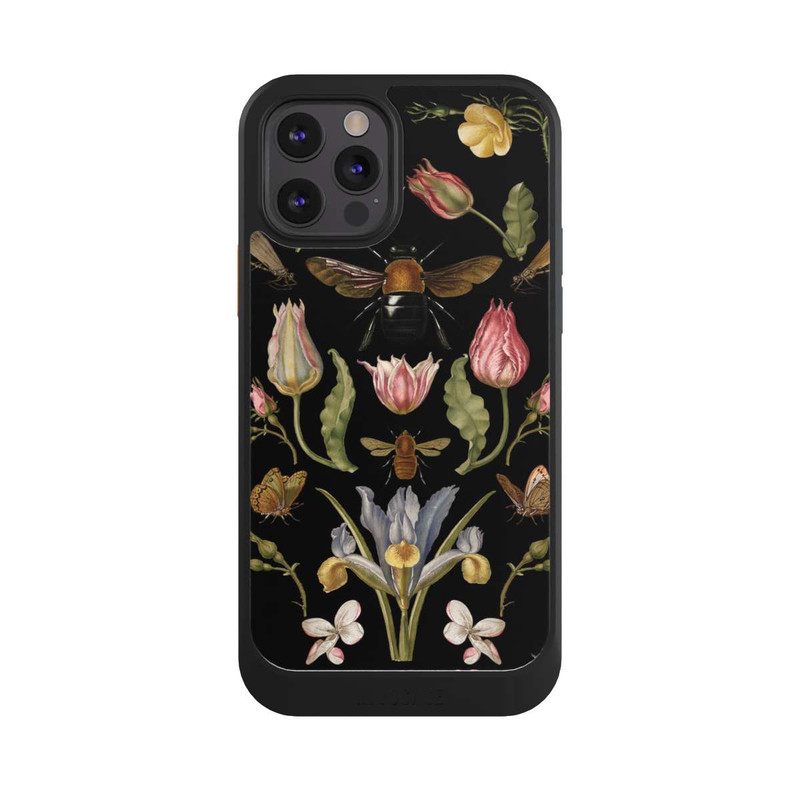 iPhone 12 Pro NIVOcore Wildblumen und Biene Schwarz