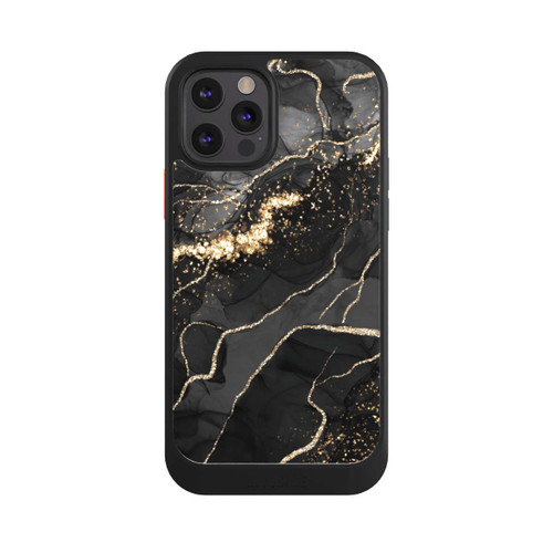 Apple iPhone 12 Pro NIVOcore Look Spirales de Marbre Sombre &amp; Or