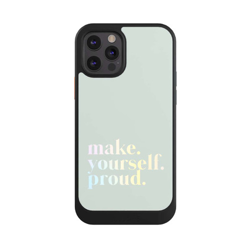 Apple iPhone 12 Pro NIVOcore Make Yourself Proud Zitat-Minze und Farbverlauf