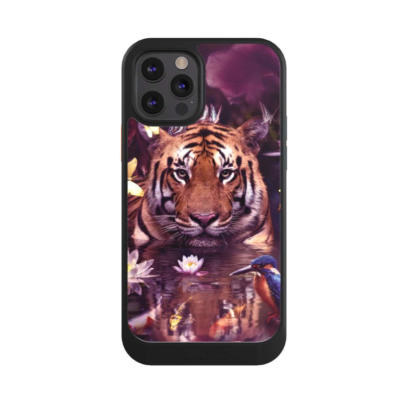 iPhone 12 Pro NIVOcore Tiger Blumenrahmen