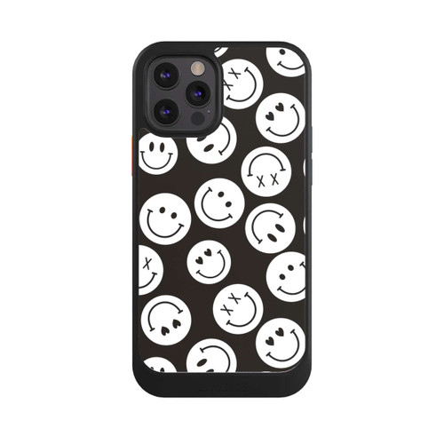 Apple iPhone 12 Pro NIVOcore Smiles Emotes Pattern Black And White