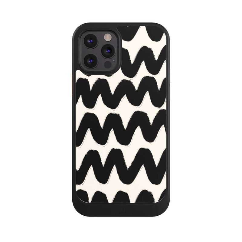 iPhone 12 Pro NIVOcore Vagues Noires Pattern