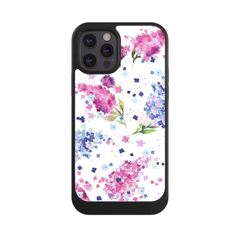 iPhone 12 Pro NIVOcore Hortensien Lila und Rosa Blumen
