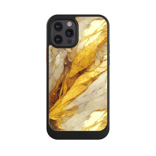 Apple iPhone 12 Pro NIVOcore Weiße Marmor-Golddruckschichten