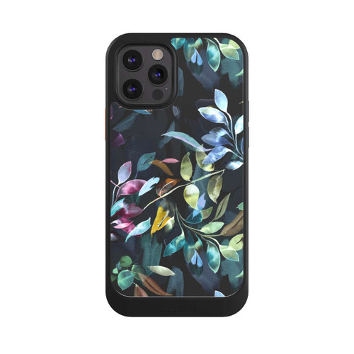 Apple iPhone 12 Pro NIVOcore Mystische Aquarellblätter schwarz