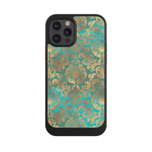 Apple iPhone 12 Pro NIVOcore Damask Wallpaper Turquoise