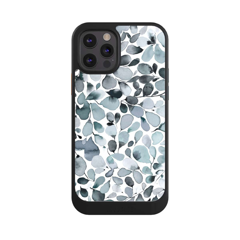iPhone 12 Pro NIVOcore Eukalyptus Aquarell Blätter Grau