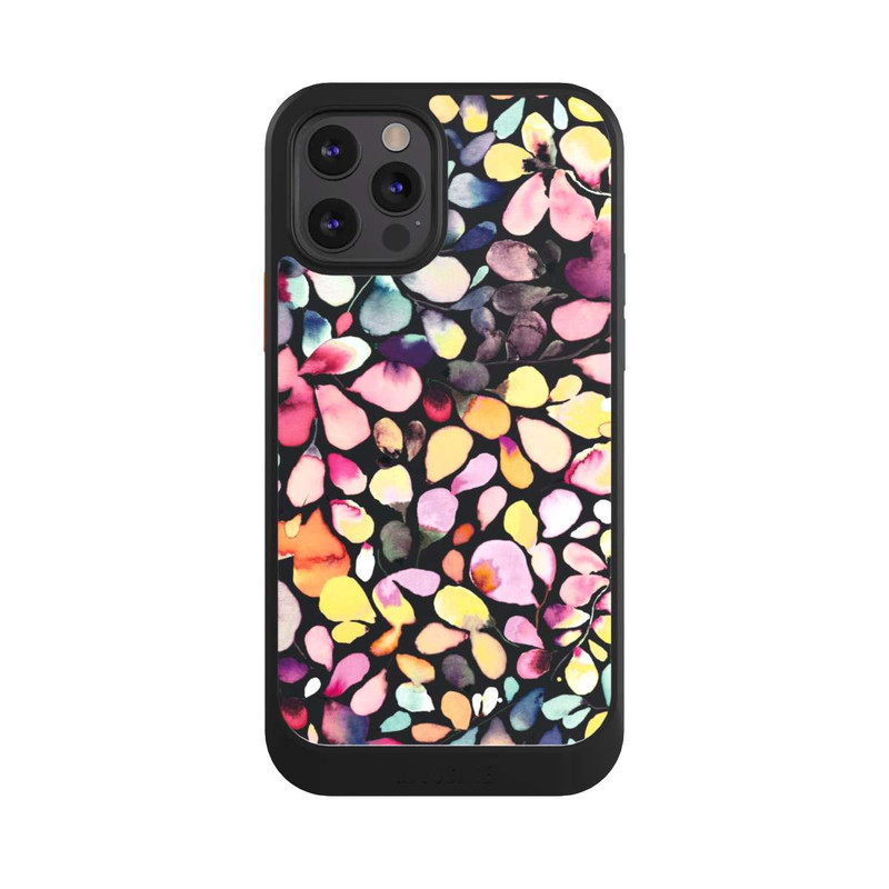 iPhone 12 Pro NIVOcore Eucalyptus Watercolor Leaves Black
