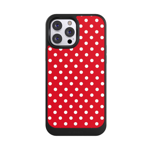 Apple iPhone 13 Pro Max NIVOcore Polka Dots Dunkelrot und Weiß