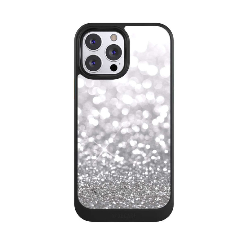 iPhone 13 Pro Max NIVOcore Pluie de Paillettes Argentées Look