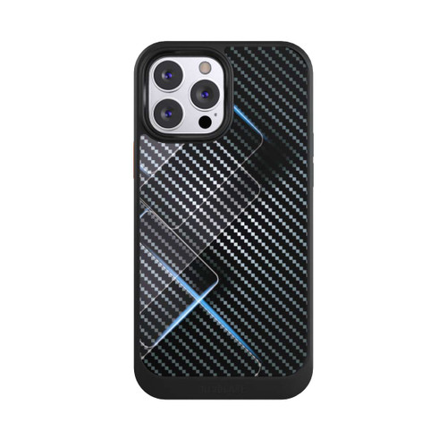 Apple iPhone 13 Pro Max NIVOcore Blaue Linien auf Karbon