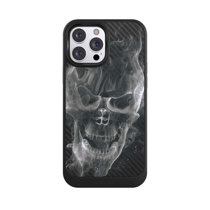 iPhone 13 Pro Max NIVOcore rauchender Totenkopf Carbon