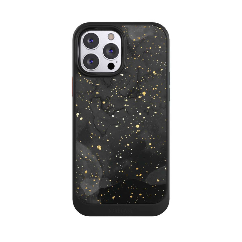 iPhone 13 Pro Max NIVOcore Glitzernder Marmor-Schwarz-Gold-Look