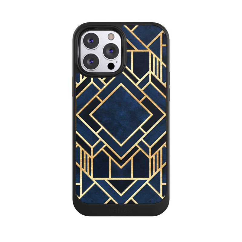 iPhone 13 Pro Max NIVOcore Kunst Deko Blau Golddruck