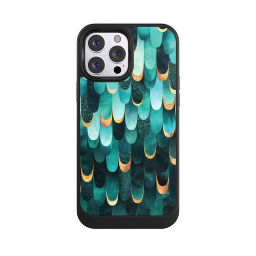 Apple iPhone 13 Pro Max NIVOcore Imprimé or turquoise à plumes