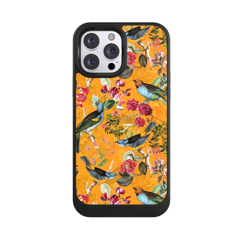 iPhone 13 Pro Max NIVOcore Tapete mit Vögeln und Blumen