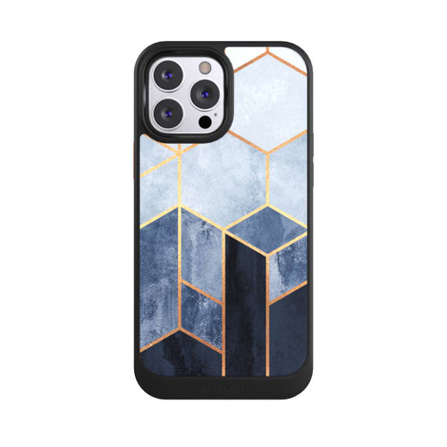 Apple iPhone 13 Pro Max NIVOcore Impression d'or d'hexagones bleus doux