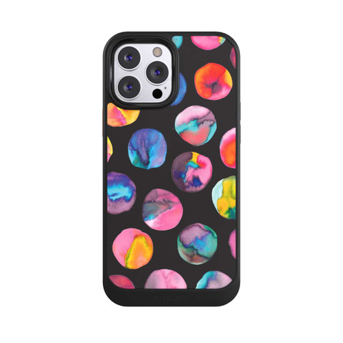 Apple iPhone 13 Pro Max NIVOcore Bunte Tintenmurmeln Punkte Schwarz