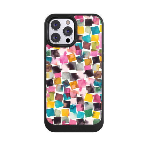 Apple iPhone 13 Pro Max NIVOcore Aquarell geometrische Plaids rosa