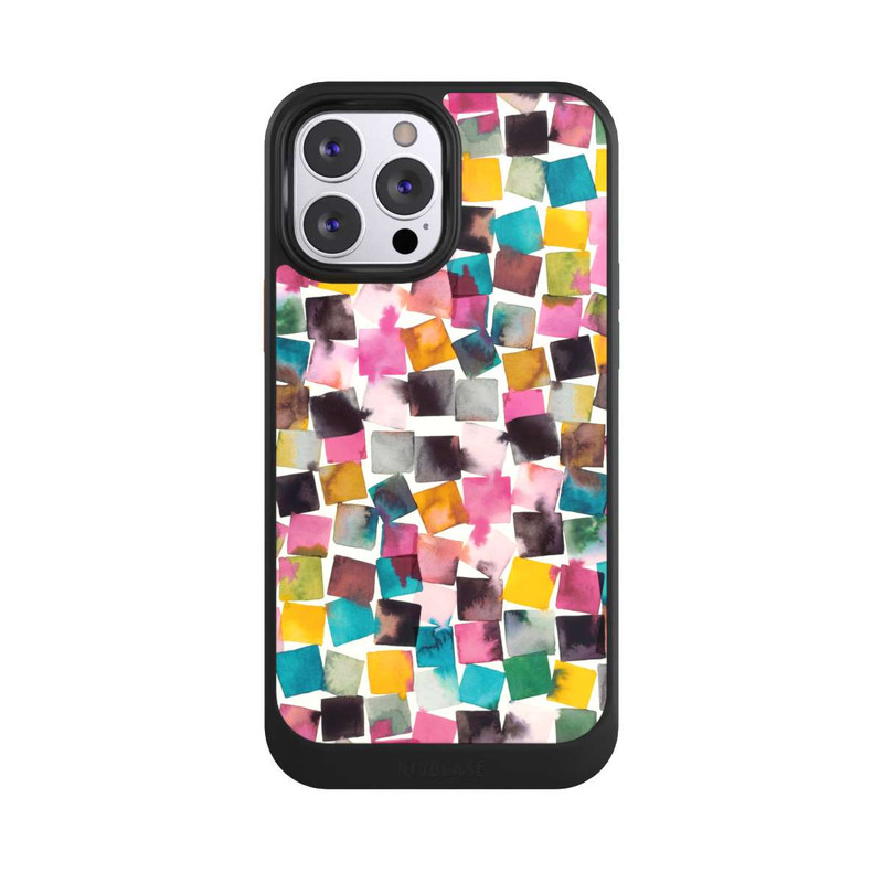 iPhone 13 Pro Max NIVOcore Aquarell geometrische Plaids rosa