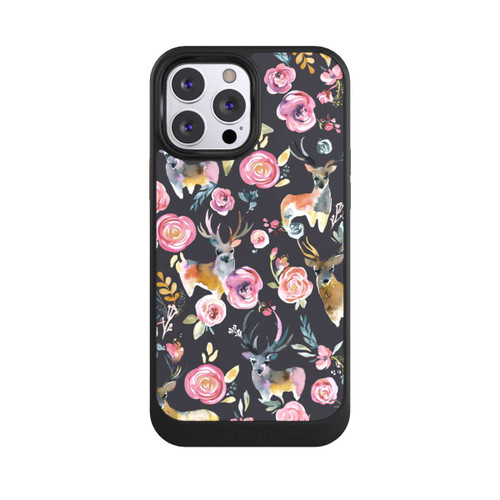 Apple iPhone 13 Pro Max NIVOcore Hirsche und Blumen Anthrazit