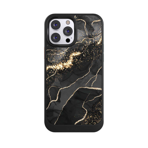 Apple iPhone 13 Pro Max NIVOcore Look Spirales de Marbre Sombre &amp; Or
