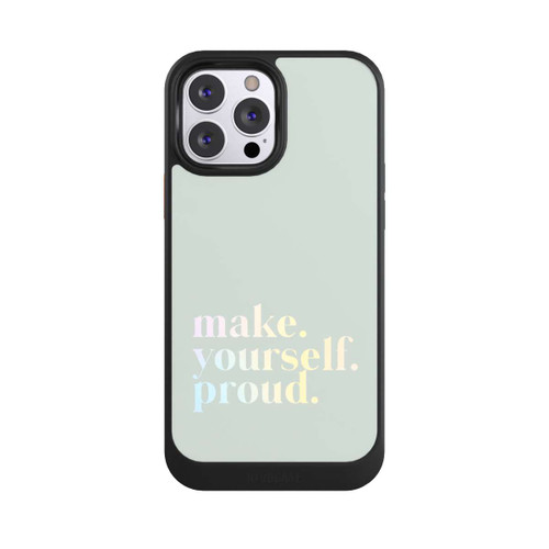 Apple iPhone 13 Pro Max NIVOcore Make Yourself Proud Zitat-Minze und Farbverlauf