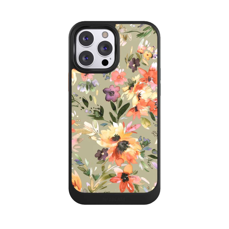 iPhone 13 Pro Max NIVOcore Malerische tropische Blumen Salbeigrün
