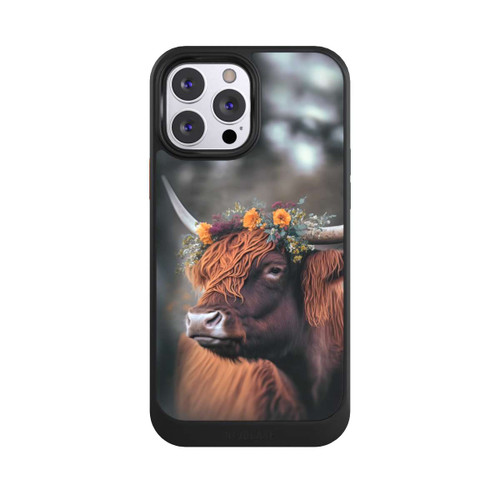 Apple iPhone 13 Pro Max NIVOcore Vache des Highlands avec des fleurs avec IA