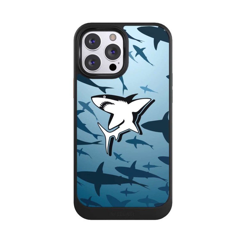 iPhone 13 Pro Max NIVOcore Haie Muster Blau