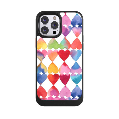 Apple iPhone 13 Pro Max NIVOcore Buntes Herz Watercolor Muster