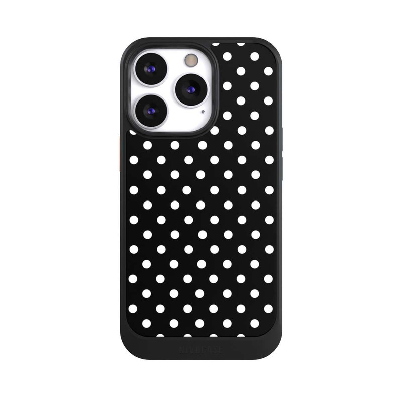 iPhone 13 Pro NIVOcore Polka Dots Schwarz und Weiß