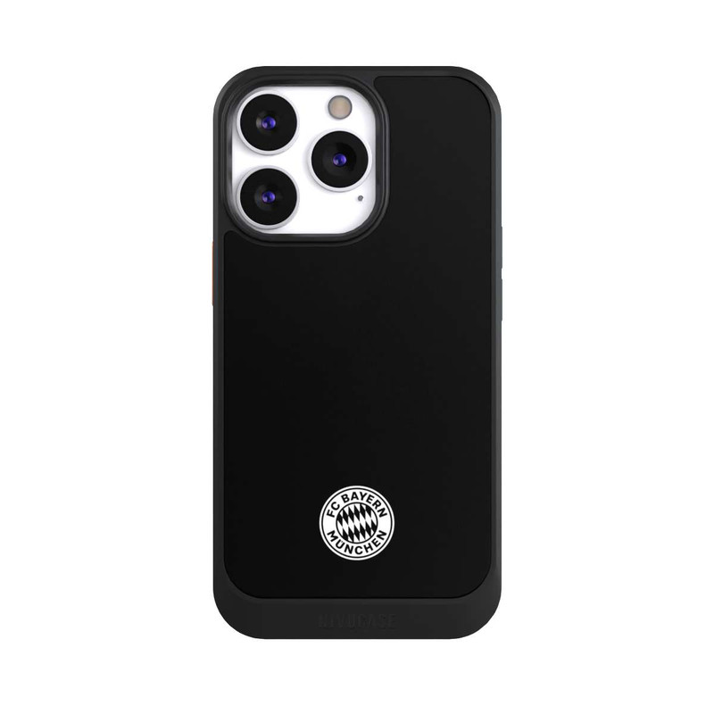 iPhone 13 Pro NIVOcore Klassisches FCB Logo Klein - Weiß auf Schwarz
