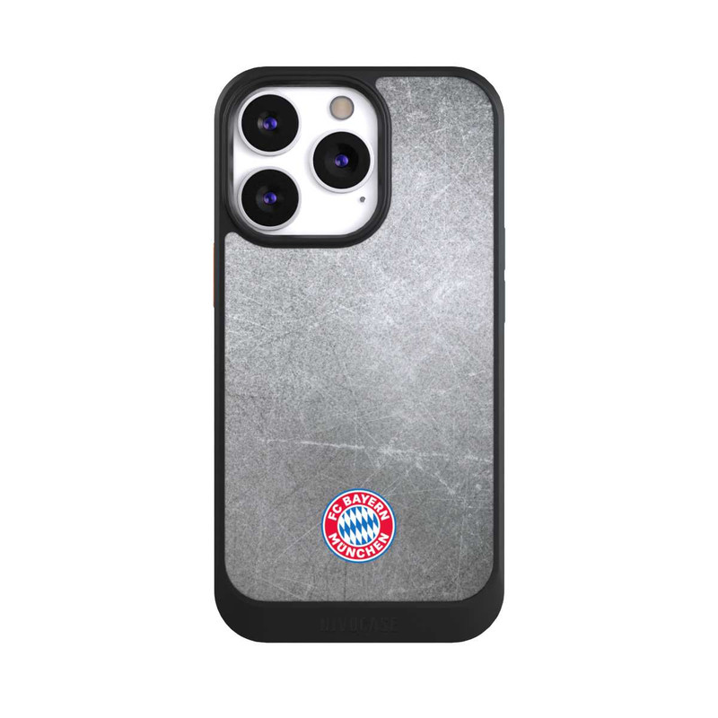 iPhone 13 Pro NIVOcore Klassisches FCB Logo Klein - Bunt auf Metalllook