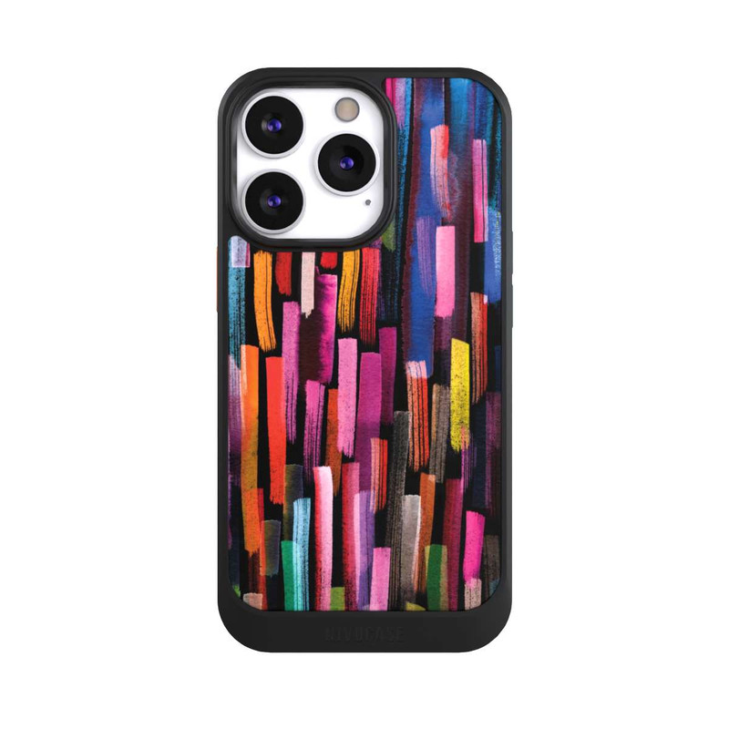 iPhone 13 Pro NIVOcore Bunte Pinselstriche schwarz