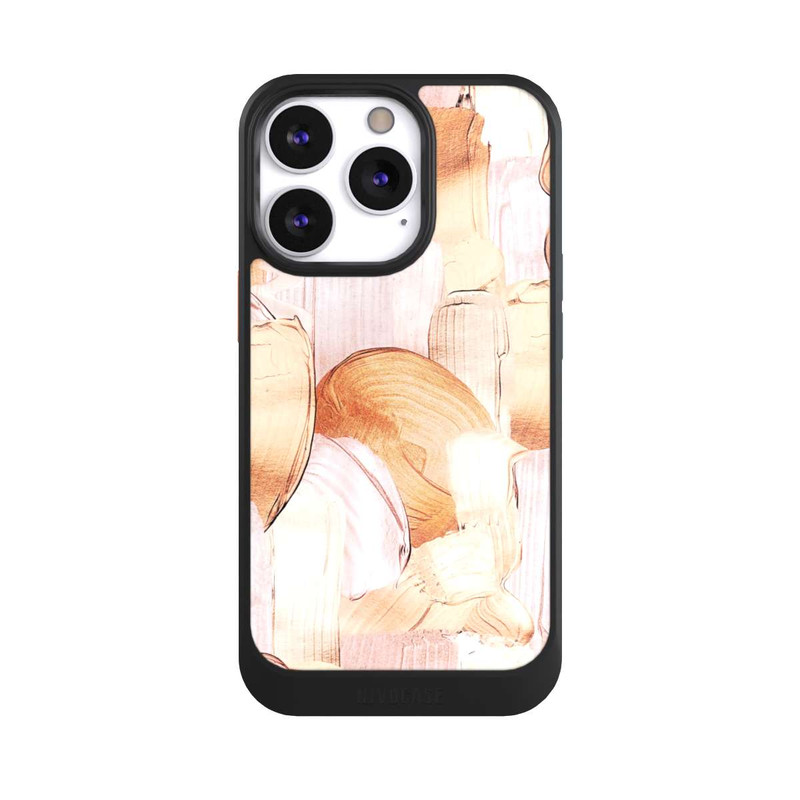 iPhone 13 Pro NIVOcore Weiß/Gold Pinsel Muster