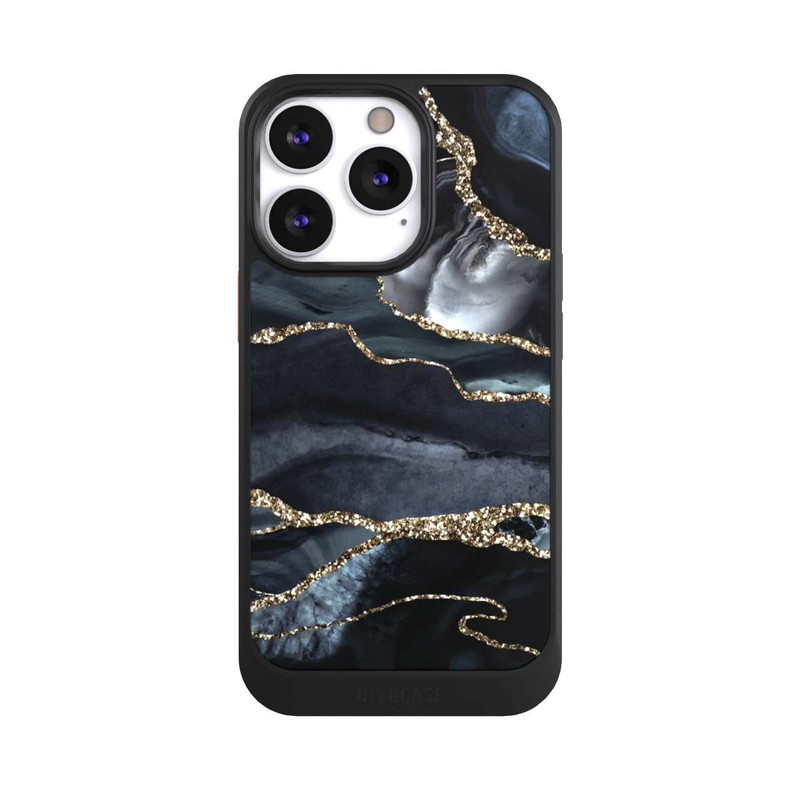 iPhone 13 Pro NIVOcore Dark Marble Gold Glitter Look