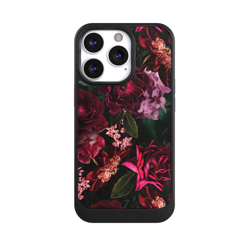 iPhone 13 Pro NIVOcore Dark Romantiv Red and Pink Peonies Flowers