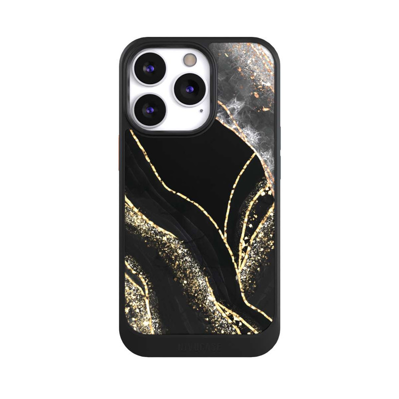 iPhone 13 Pro NIVOcore Dunkler Marmor Gold