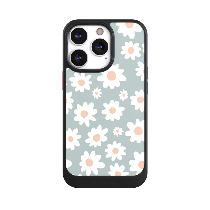 iPhone 13 Pro NIVOcore Daisy Flower Seamless Pattern Green