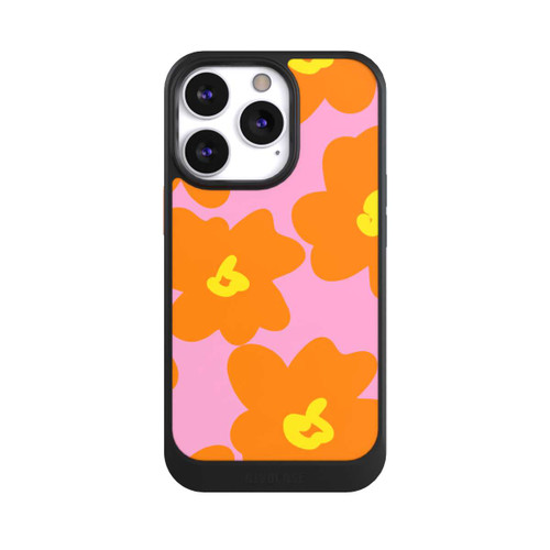 Apple iPhone 13 Pro NIVOcore Retro Blumenmuster Pink und Orange