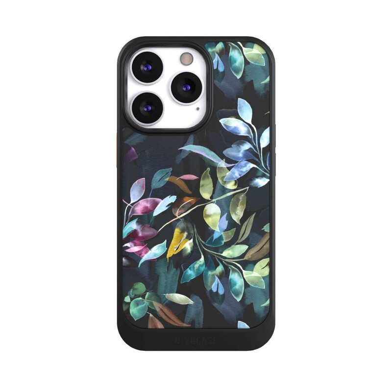 iPhone 13 Pro NIVOcore Watercolor Mystic Leaves Black