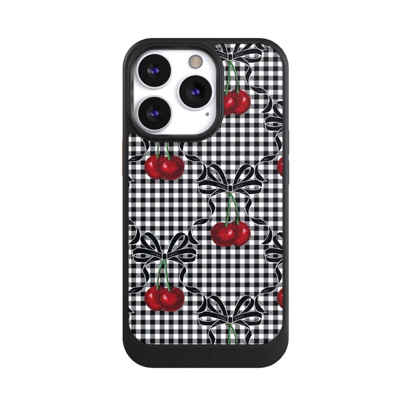 iPhone 13 Pro NIVOcore Kirschen Muster Schwarz