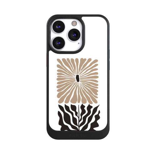 Apple iPhone 13 Pro NIVOcore Fleur Bohème Marron sur Blanc