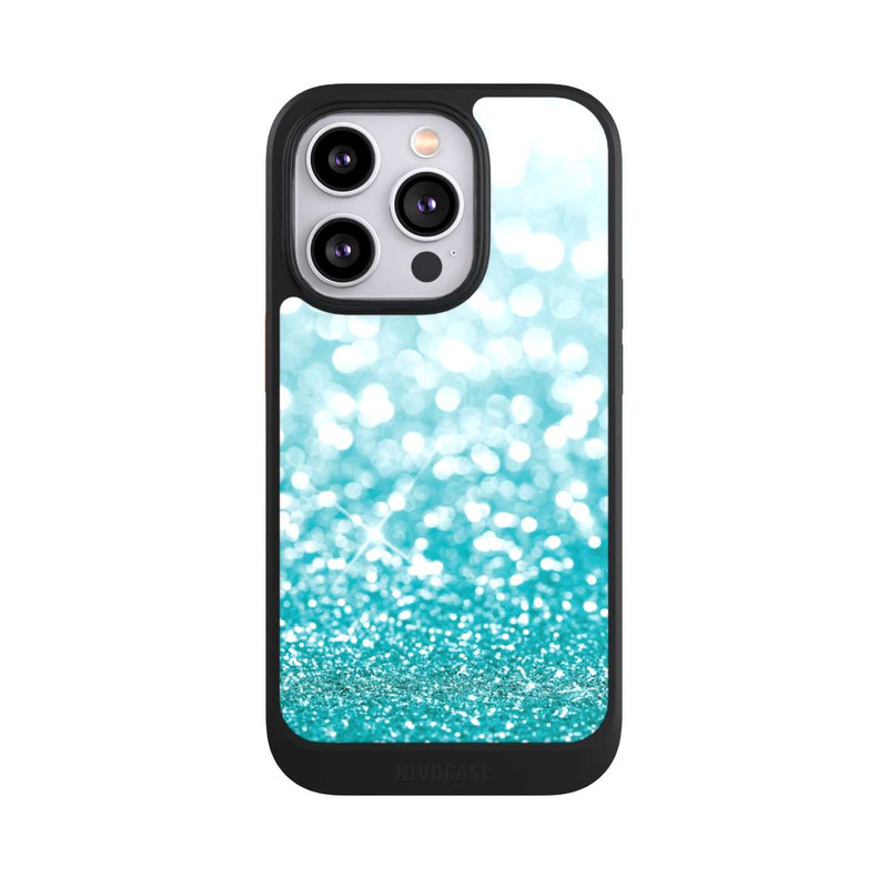 iPhone 14 Pro NIVOcore Pluie de Paillettes Pétroles Look