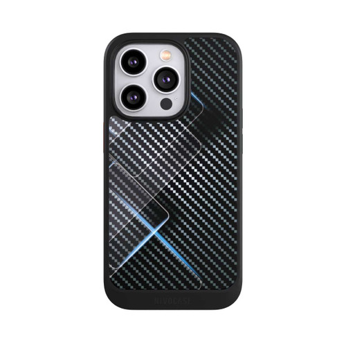 Apple iPhone 14 Pro NIVOcore Blaue Linien auf Karbon