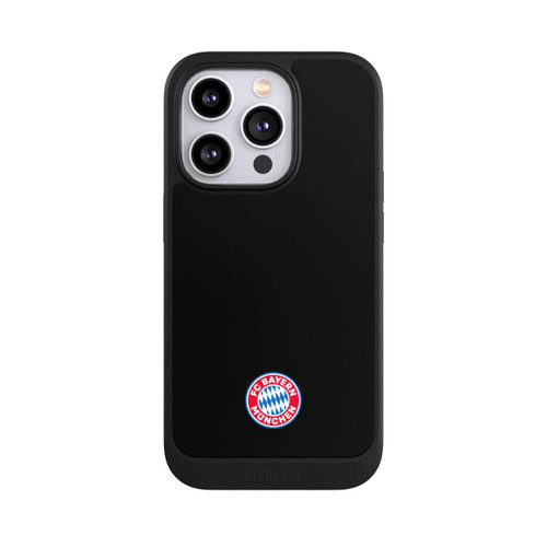 Apple iPhone 14 Pro NIVOcore Logo FCB Classique Petit - Coloré sur Fond Noir